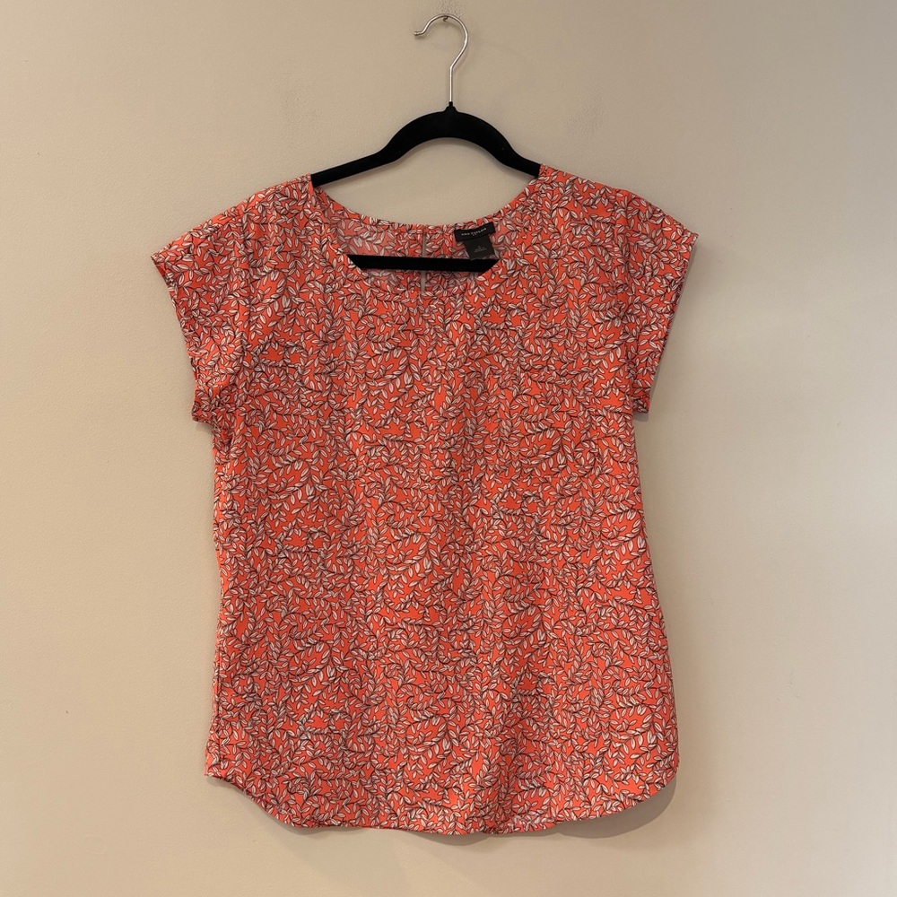 Ann Taylor Orange Floral Blouse